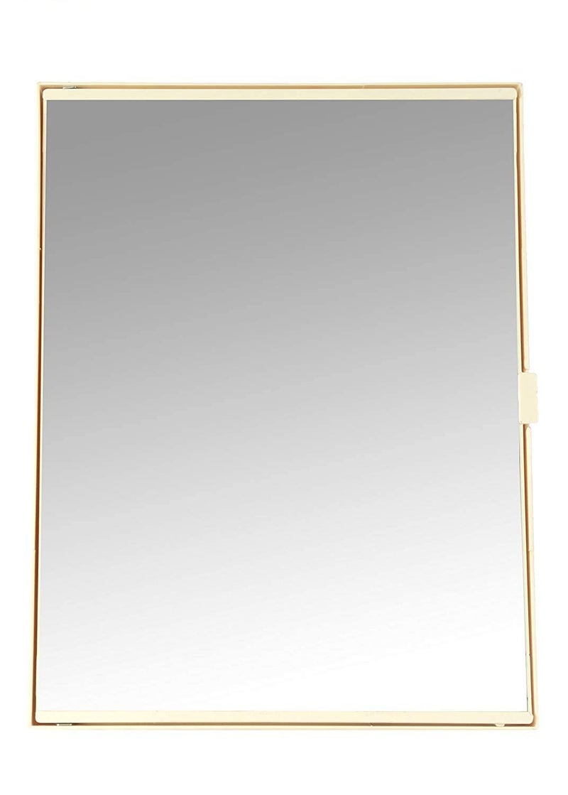 PGen Sized Medium125X45X17Spacious Full Mirror Single Door Magnetic Lock Plastic Cabinet Plastic Wall Shelf Number of Shelves 5 Magic Ivory - Image 1
