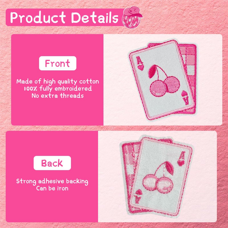 RF-patch 32Pcs Iron on Patches for Women, Embroidered Pink Iron on/Sew on Patches for Clothes, Hats, Jeans, Jacket - Image 5