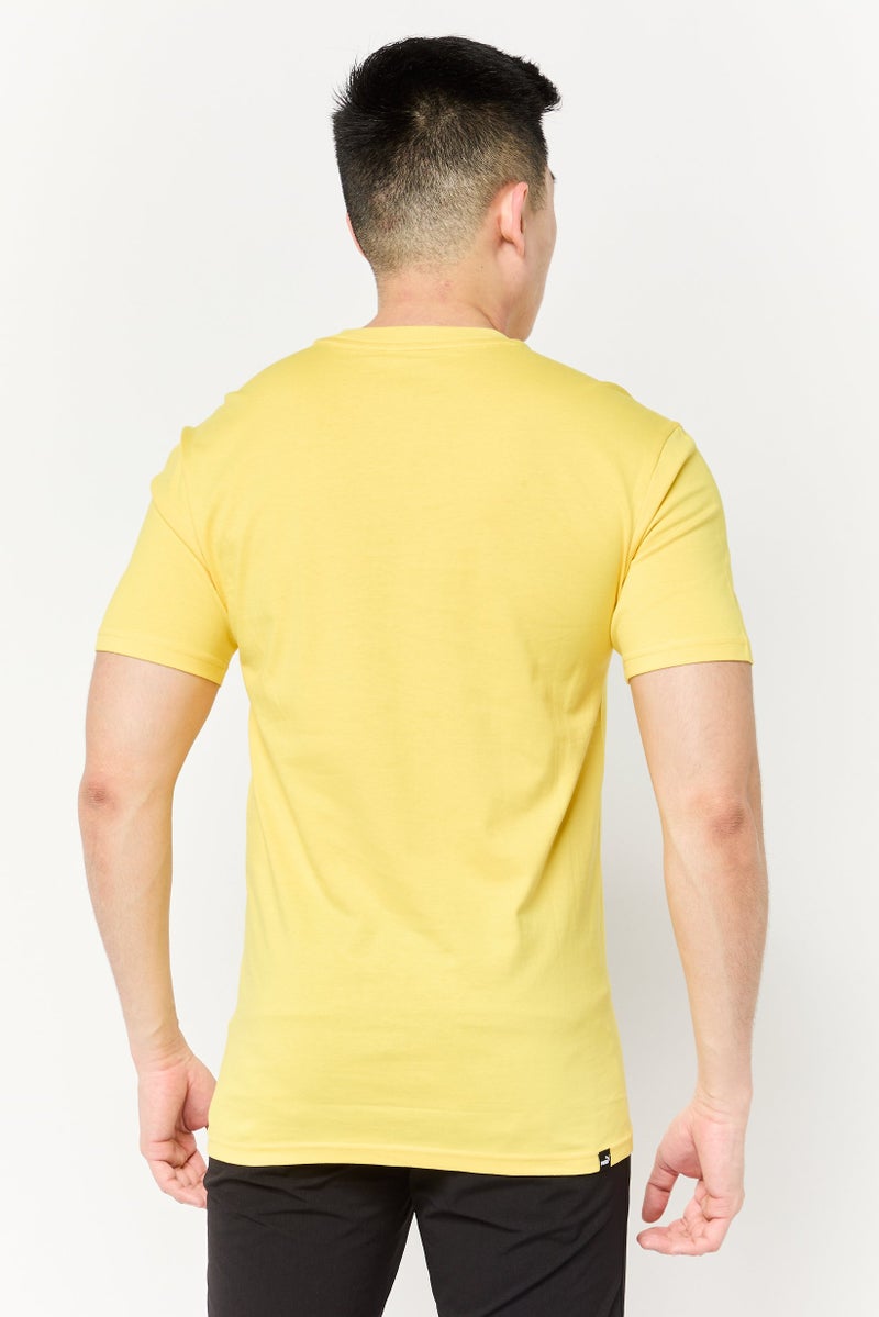 PUMA تي شيرت رجالي بأكمام قصيرة ومقاس مريح، خارجي، أصفر - Image 4