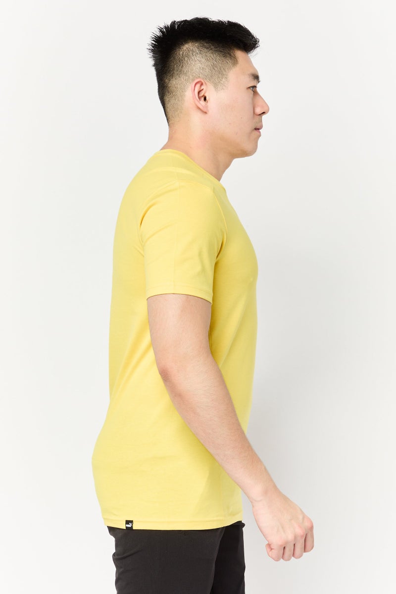 PUMA تي شيرت رجالي بأكمام قصيرة ومقاس مريح، خارجي، أصفر - Image 2