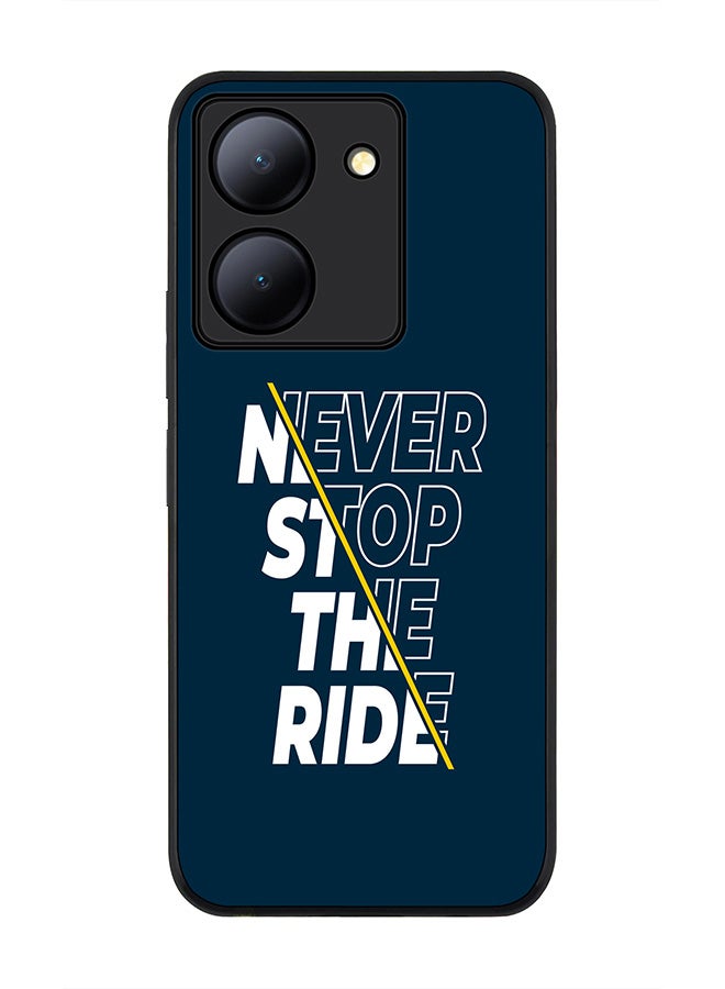 Stylizedd Rugged Black Edge case for Vivo Y27s/ Vivo Y27 5G, Slim fit Soft Case Flexible Rubber Edges Anti Drop TPU Gel Thin Cover - Never stop the ride - Image 1