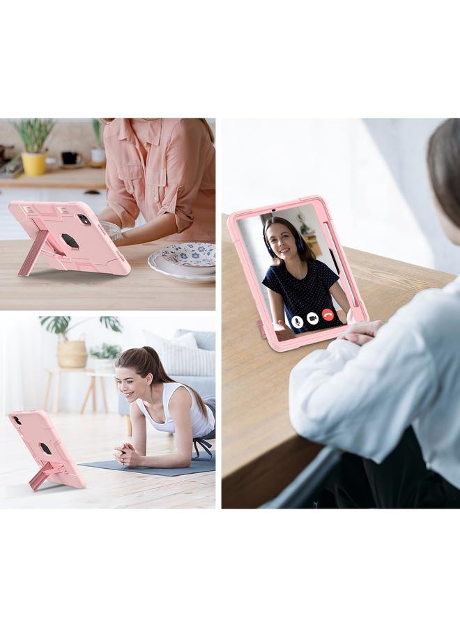 زبون حافظة لجهاز iPad Pro 11 2024 من السيليكون والأكريليك بلون متباين مع حامل - Image 5