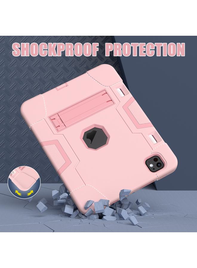 زبون حافظة لجهاز iPad Pro 11 2024 من السيليكون والأكريليك بلون متباين مع حامل - Image 3