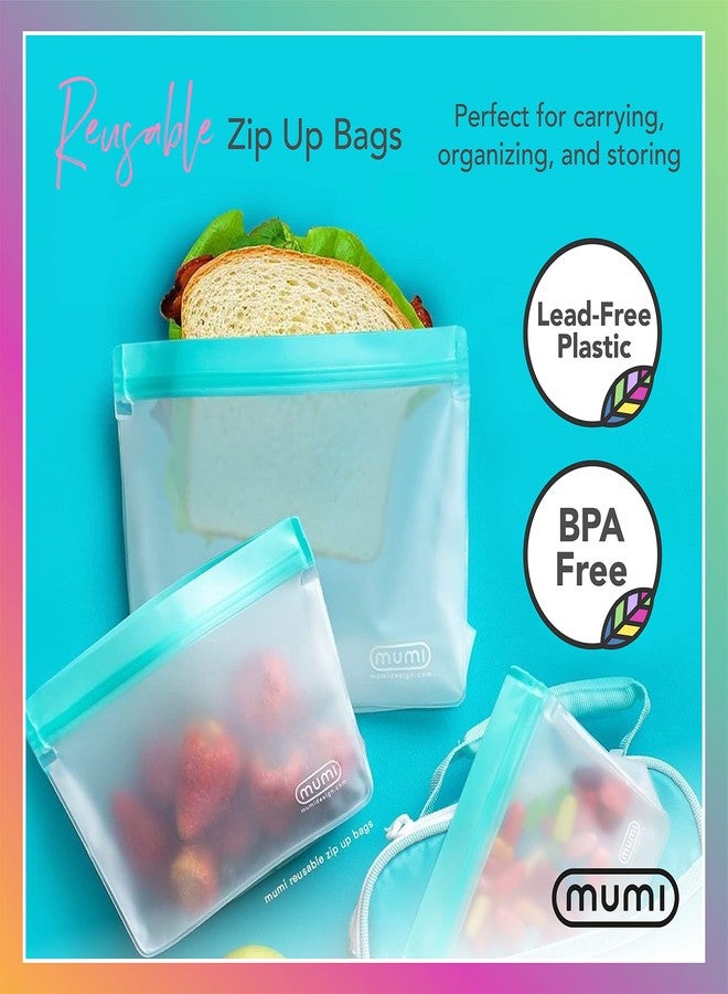 MUMI Piccolo Reusable Zip Up Bags - Set of 3 Silicone Resealable bag | Reusable Bags for Food Storage, Freezer, & Snacks | BPA-Free Airtight Silicone Storage Bag for Travel & Meal Prep - Purple - Image 2
