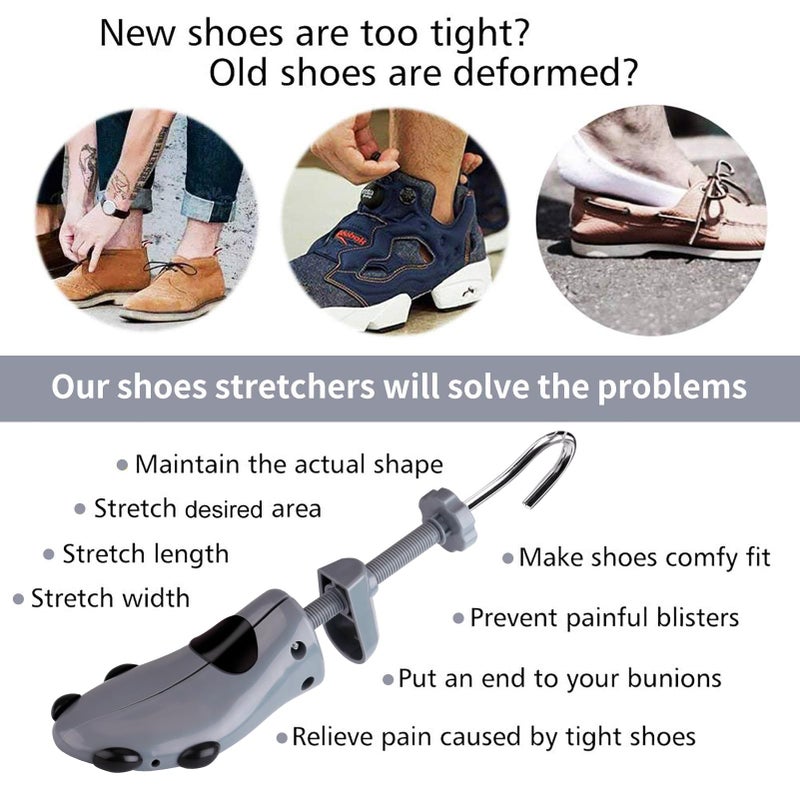 CHERAINTI Shoe Stretcher Men - Shoe Trees for Expander Widener, Adjustable Stretch Length and Width for Wide Feet - Image 2