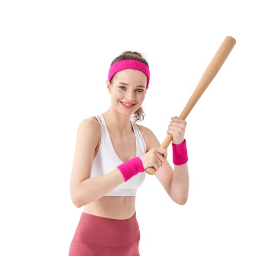 Mallofusa ? 10 PCS Cotton Sports Basketball Headband / Sweatband Head Sweat Band/Brace Gift Party Outdoor Activities (Pink) - Image 5