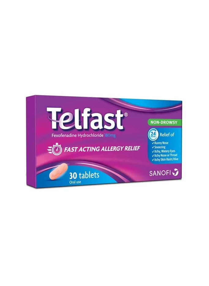 sanofi أقراص تلفاست 180 مجم سريعة المفعول لتخفيف الحساسية، 30 قرصًا - Image 3