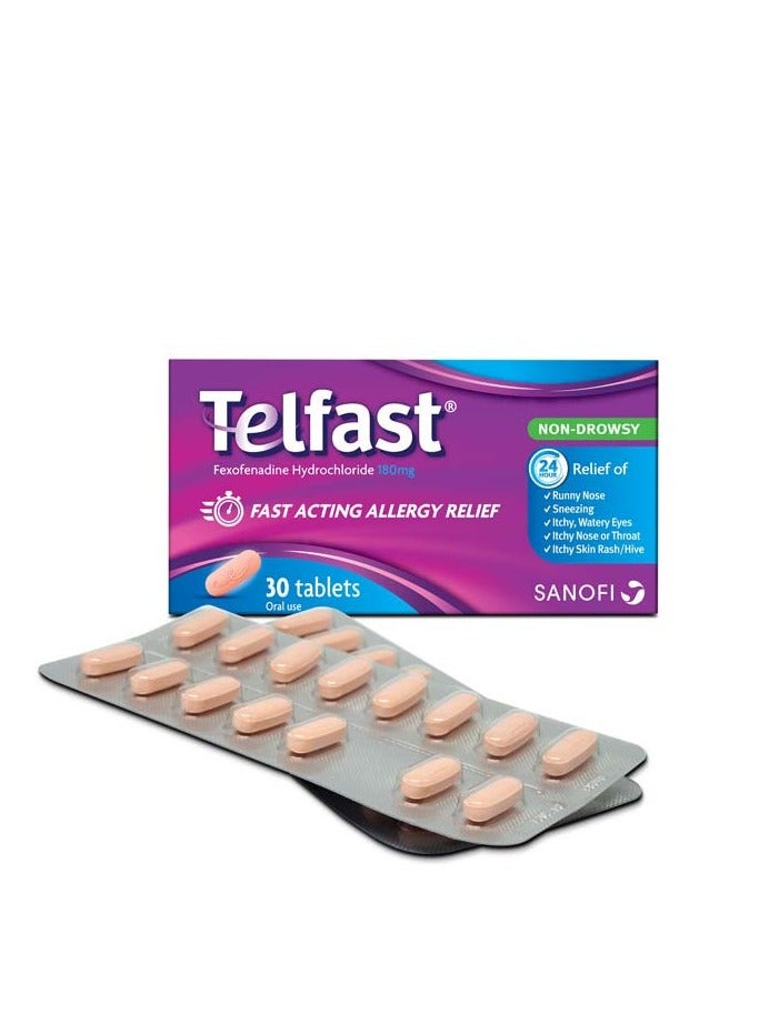 sanofi أقراص تلفاست 180 مجم سريعة المفعول لتخفيف الحساسية، 30 قرصًا - Image 4