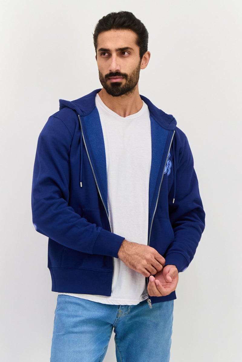 ESPRIT Men Hooded Graphic Print Long Sleeves Sweatshirt, Blue - Image 1