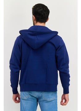 ESPRIT Men Hooded Graphic Print Long Sleeves Sweatshirt, Blue  - Image 2