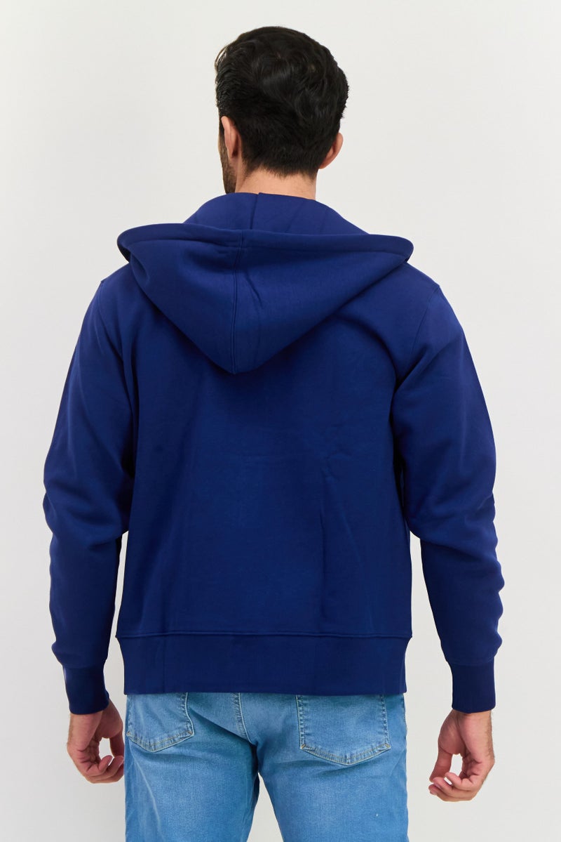 ESPRIT Men Hooded Graphic Print Long Sleeves Sweatshirt, Blue - Image 2