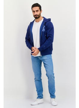 ESPRIT Men Hooded Graphic Print Long Sleeves Sweatshirt, Blue  - Image 4