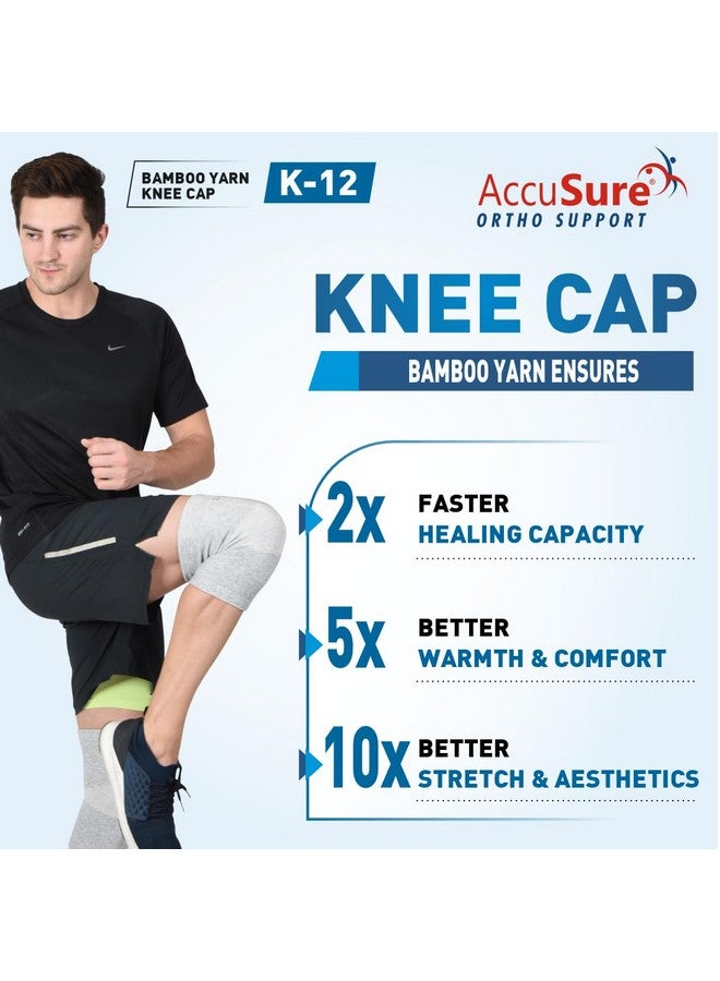 AccuSure Orthopedic Pain Relief Bamboo Yarn Knee Support Cap Brace/Sleeves Pair For Sports,Compression Support,Exercise,Gym,Running,Cycling,Knee Cap Guard Brace Knee Support For Men & Women-Xl - Image 3