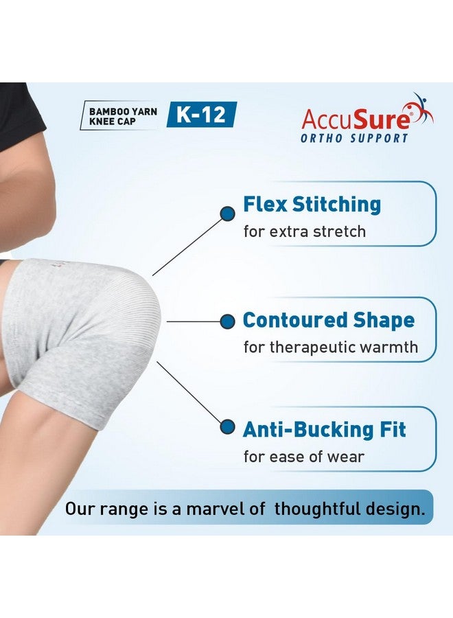 AccuSure Orthopedic Pain Relief Bamboo Yarn Knee Support Cap Brace/Sleeves Pair For Sports,Compression Support,Exercise,Gym,Running,Cycling,Knee Cap Guard Brace Knee Support For Men & Women-Xl - Image 4