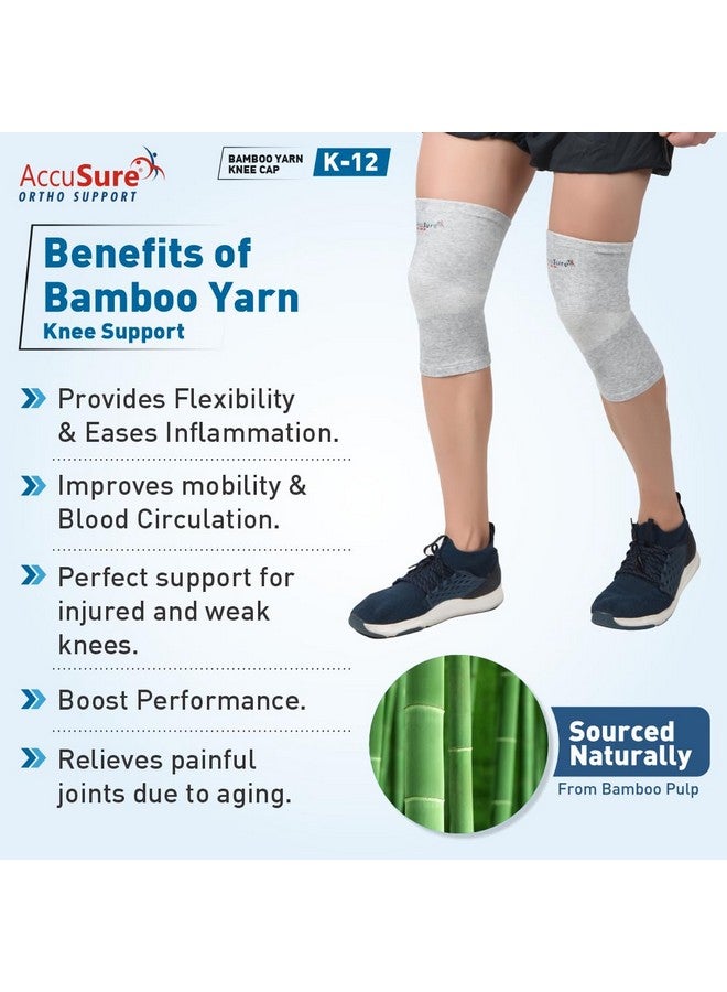 AccuSure Orthopedic Pain Relief Bamboo Yarn Knee Support Cap Brace/Sleeves Pair For Sports,Compression Support,Exercise,Gym,Running,Cycling,Knee Cap Guard Brace Knee Support For Men & Women-Xl - Image 5