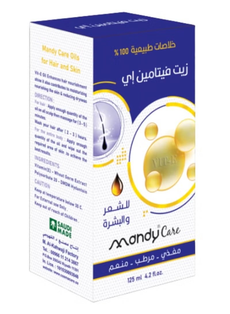 Mandy Care Vitamin E Oil for Hair and Skin - 125 ml - Image 1
