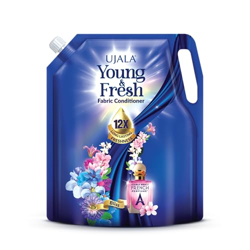 UJALA Young & Fresh Fabric Conditioner - 2L Pouch [ Bliss ] | After Wash Fabric Conditioner with Long-Lasting Fragrance | Powered with French Perfume | for Bucket Wash and Machine Wash,Liquid - Image 1