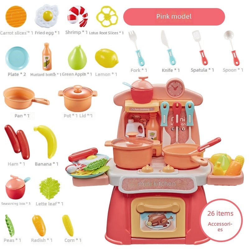 Kids’ Fruit Cutting Fun Dressing Table Toy for Boys and Girls Mini Kitchen  Playset