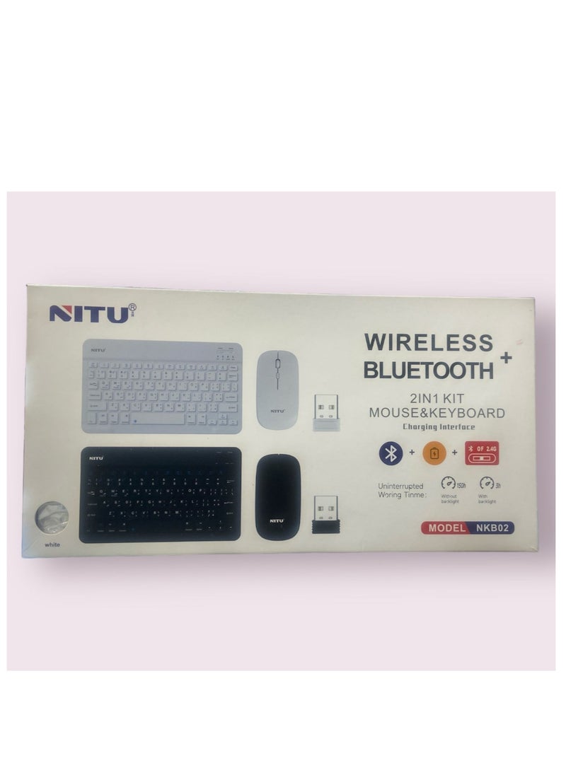 NITU 3-System Switch Multi-Language Universal Type Laptop Ipad BT Keyboard Mouse Suit