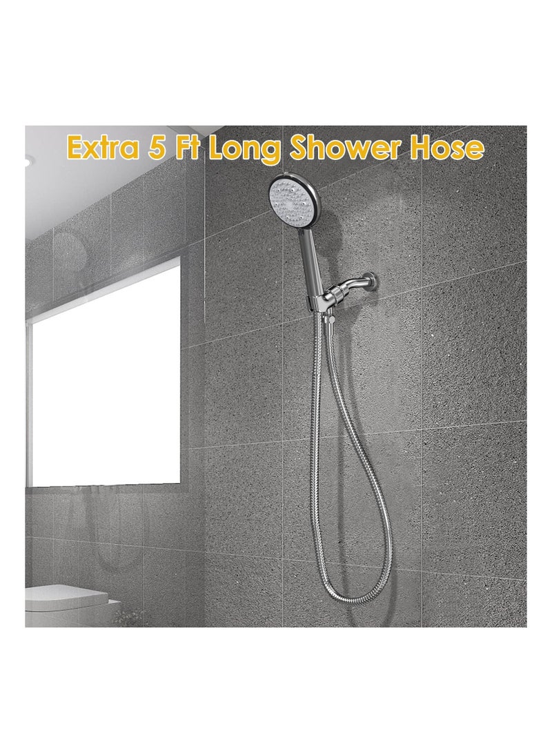 Y&D SYOSI, 6-Mode High Pressure Shower Heads and Built-in Power Wash Sprayer, Adjustable Bracket Extra Stainless Steel Hose  - Image 4