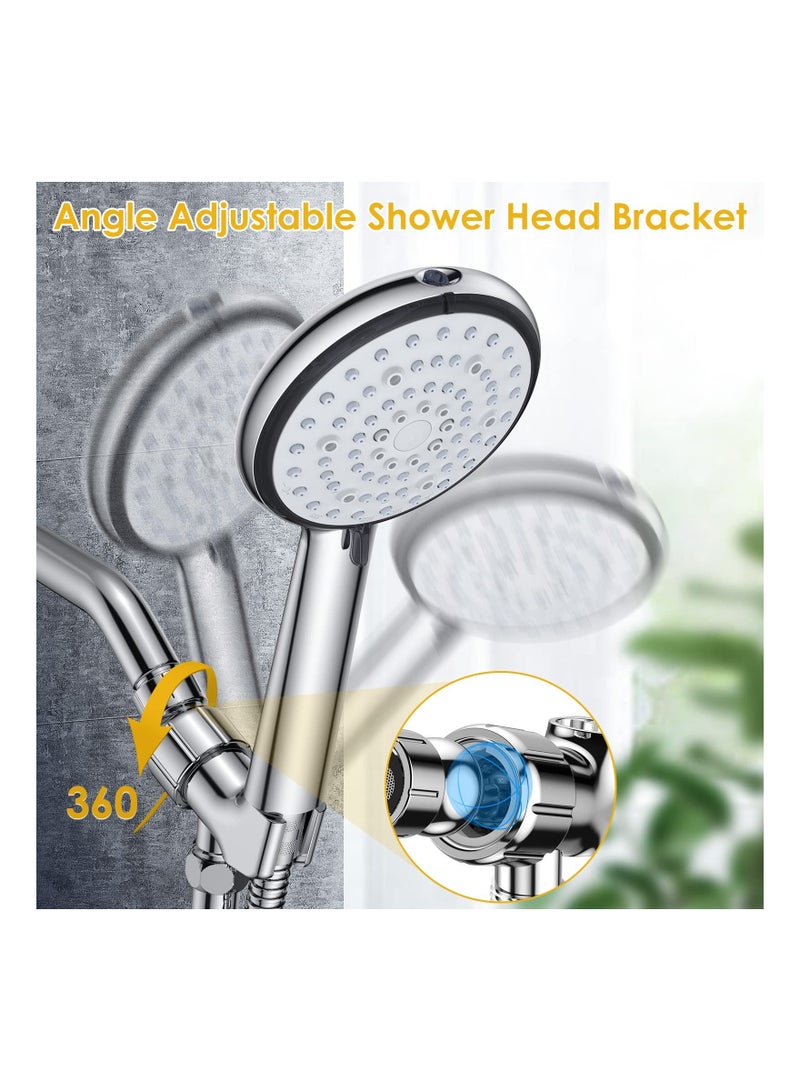 Y&D SYOSI, 6-Mode High Pressure Shower Heads and Built-in Power Wash Sprayer, Adjustable Bracket Extra Stainless Steel Hose  - Image 3
