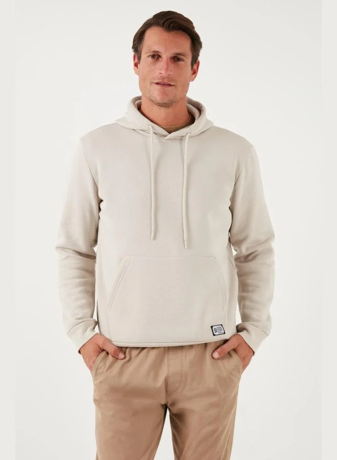 بوراتي سويت شيرت بقلنسوة بقصة عادية وجيب كنغر وبطانة صوف ناعم للرجال من بوراتي