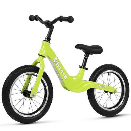 Birtech 14 Kids Balance Bike for 3456 Year Old Boys and Girls Air Tires with Magnesium Alloy Frame Lightweight No Pedal Toddler Training Bicycle Green - Image 1