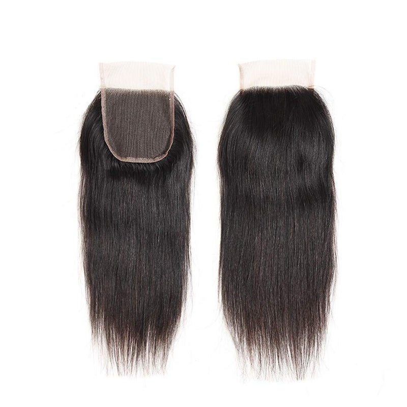 Rebasar Straight Lace Closure Human Hair 4x4 HD Lace Closure 10 Inch Unprocessed Brazilian Virgin Hair Lace Frontal Free Part Closure 100% Human Hair Extensions for Black Women Pre Plucked Natural Black - Image 2