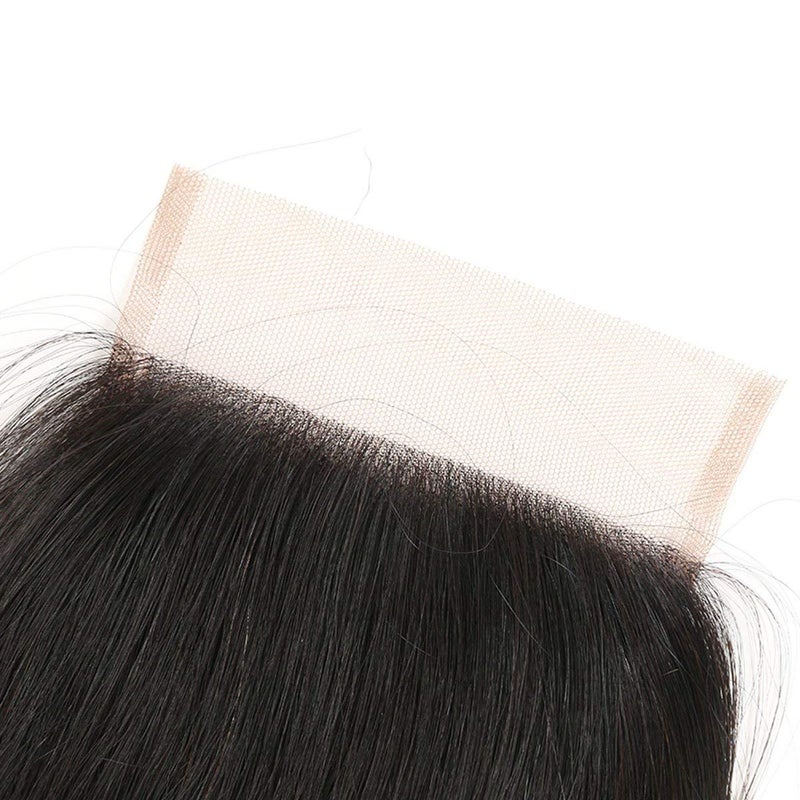 Rebasar Straight Lace Closure Human Hair 4x4 HD Lace Closure 10 Inch Unprocessed Brazilian Virgin Hair Lace Frontal Free Part Closure 100% Human Hair Extensions for Black Women Pre Plucked Natural Black - Image 5