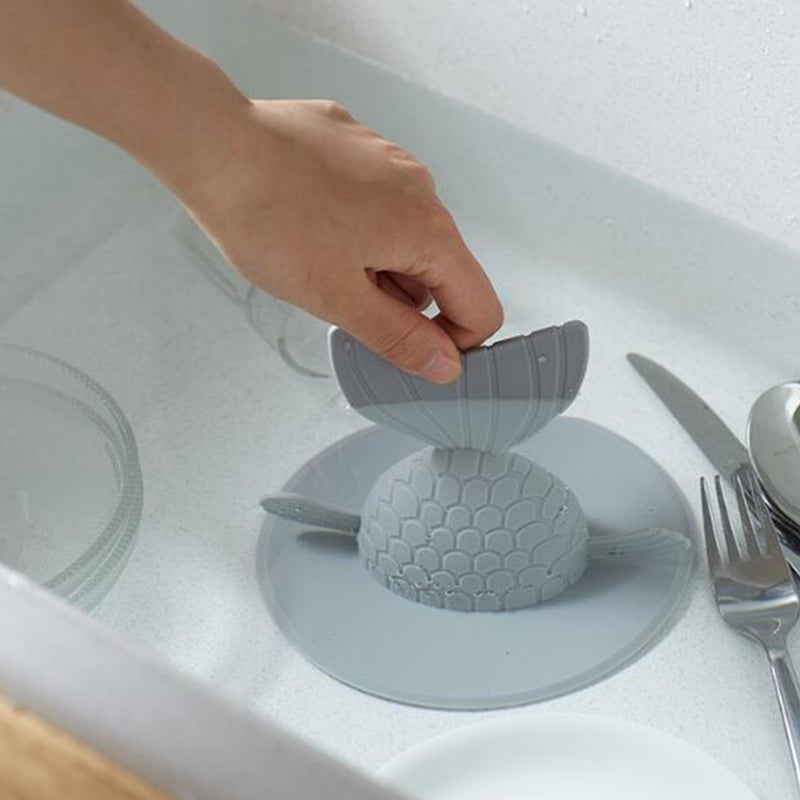 🍳 غطاء تصريف رمادي بمقبس حوض مع فلتر مانع للرائحة بحافة واسعة للمطبخ والحمام حجم كبير - Image 2