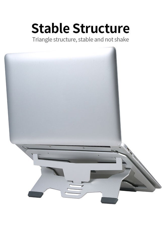 NIBEMINENT 4-Level Adjustable Laptop Stand Silver - Image 2