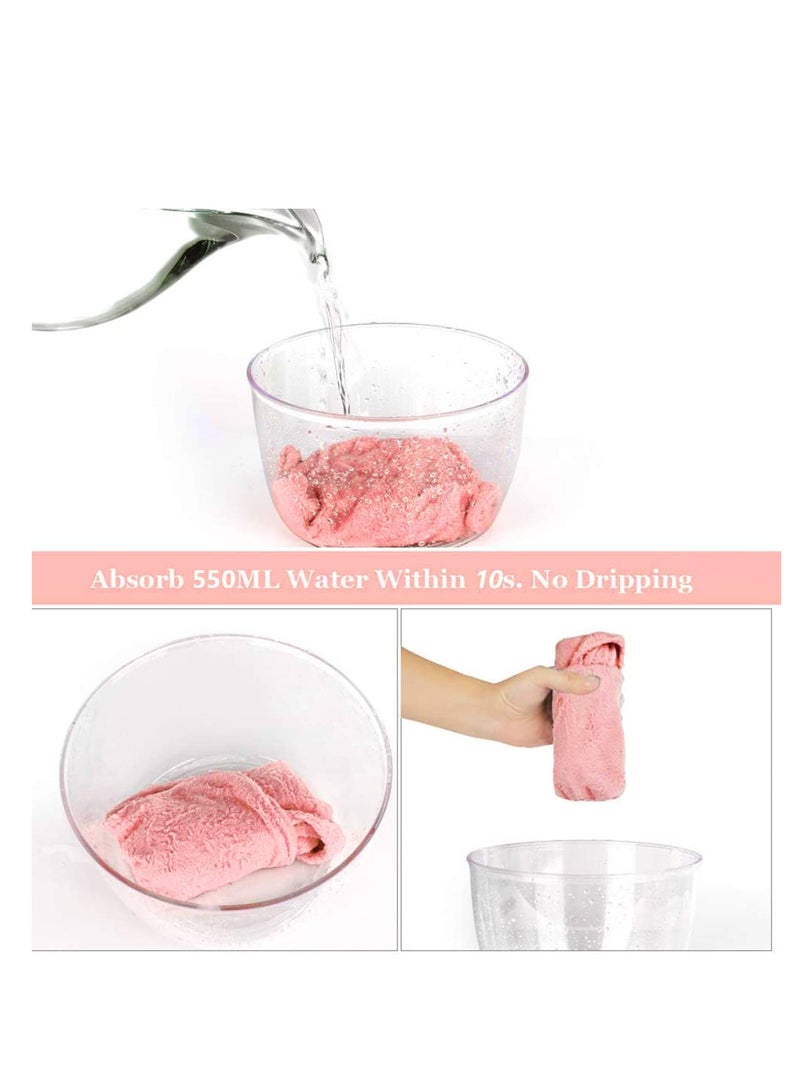 ECVV منشفة شعر من الألياف الدقيقة من ECVV، عبوتان، لفافة تجفيف الشعر مع زر وحلقة مرنة وتجفيف سريع للشعر، عمامة شعر ناعمة، منشفة استحمام فائقة الامتصاص، قبعة شعر لجميع تصفيفات الشعر للنساء والفتيات، عدد 1.0، 2 - Image 3