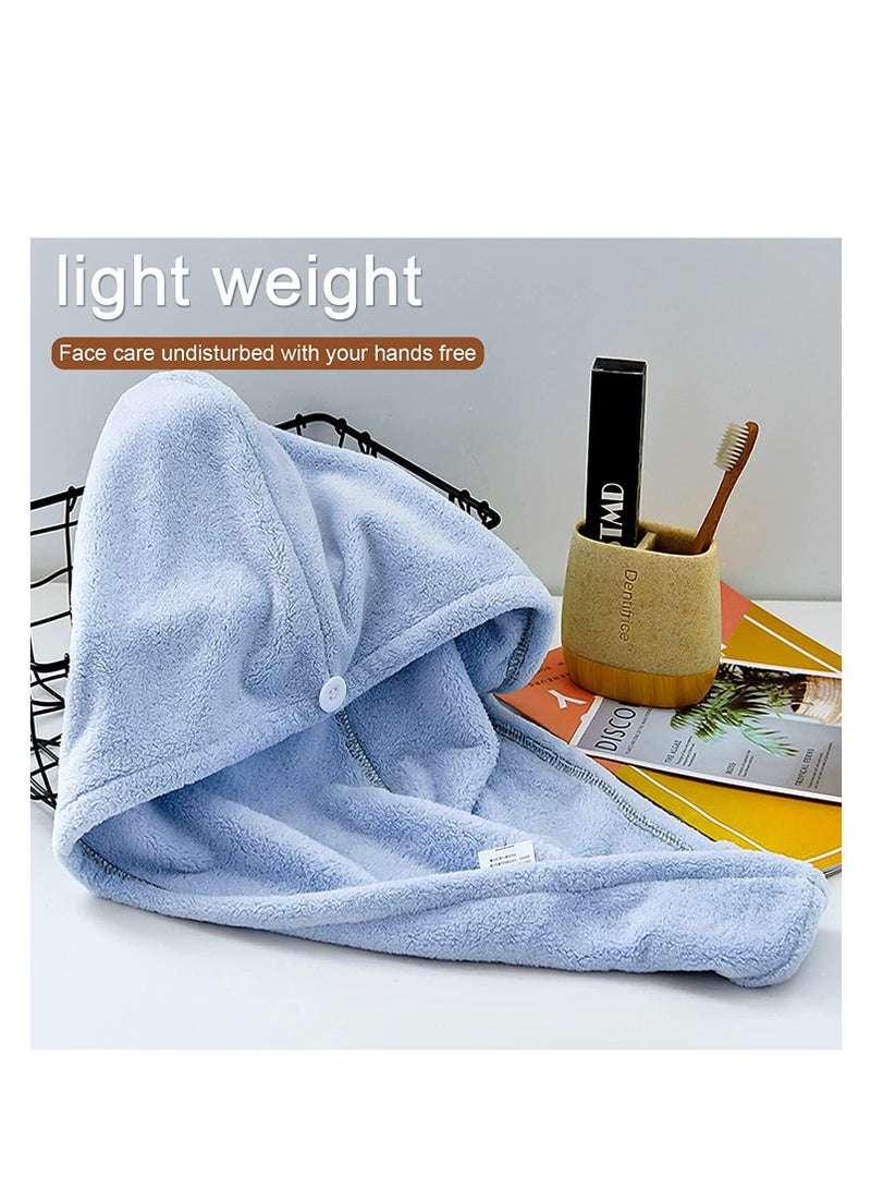 ECVV منشفة شعر من الألياف الدقيقة من ECVV، عبوتان، لفافة تجفيف الشعر مع زر وحلقة مرنة وتجفيف سريع للشعر، عمامة شعر ناعمة، منشفة استحمام فائقة الامتصاص، قبعة شعر لجميع تصفيفات الشعر للنساء والفتيات، عدد 1.0، 2 - Image 5