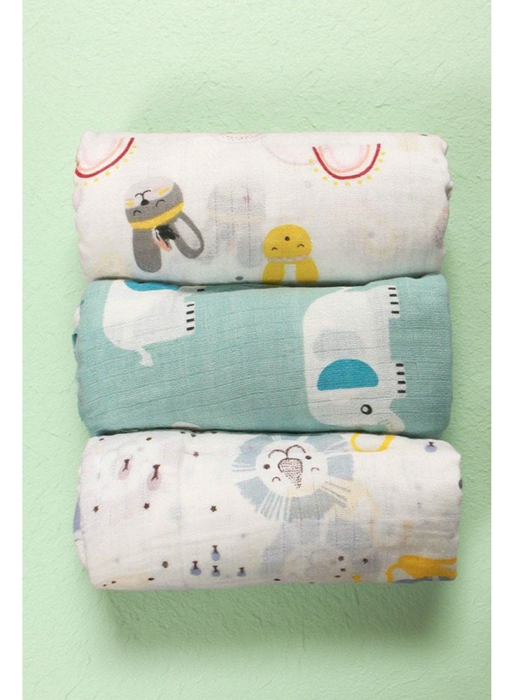 Sharpdo 3-Pack Swaddle Blankets for Baby, Blanket Swaddle Wrap for Boys and Girls (110 X 110cm) - Image 1