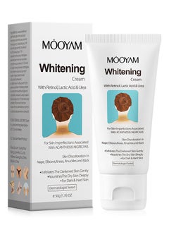 MOOYAM Whitening Cream With Retinol Lactic Acid  ,Dermatologist Tested,Hyperpigmentation Removal Cream For Dark Body Parts like Neck Ankles Knuckles Armpits 50g  - Image 1