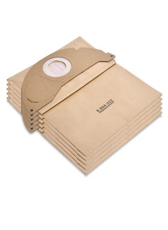Premify Pack of 5 Filter Bags for Karcher 6.904-322.0 Vacuum Cleaner Bags for WD2, Paper Filter Bag Dustbags for Karcher Hoover WD2 MV2 A2201/2204/2504, Brown  - Image 1