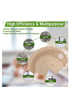 Premify Pack of 5 Filter Bags for Karcher 6.904-322.0 Vacuum Cleaner Bags for WD2, Paper Filter Bag Dustbags for Karcher Hoover WD2 MV2 A2201/2204/2504, Brown  - Image 2