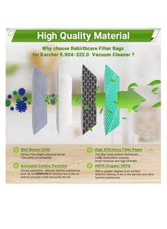 Premify Pack of 5 Filter Bags for Karcher 6.904-322.0 Vacuum Cleaner Bags for WD2, Paper Filter Bag Dustbags for Karcher Hoover WD2 MV2 A2201/2204/2504, Brown  - Image 5
