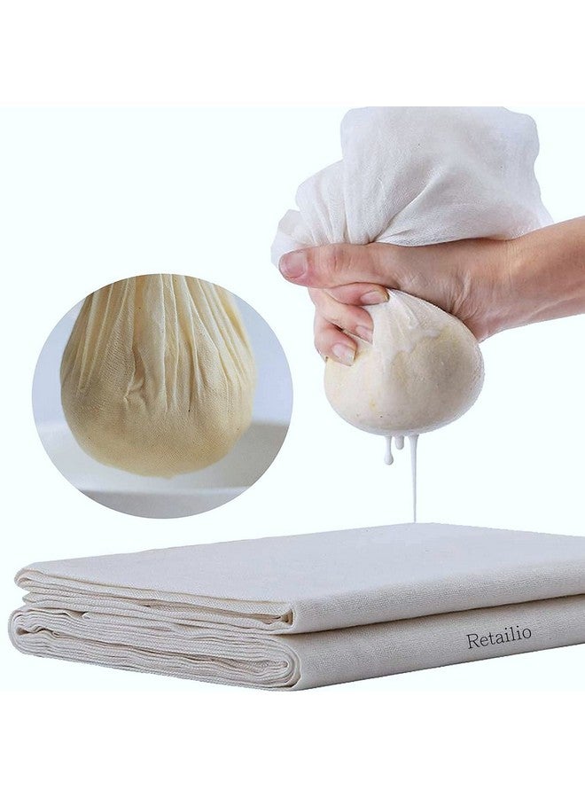 Retailio قماش موسلين أبيض غير مبيض من ريتاليو، لقماش الجبن، وصنع الجبن، جلابي، براعم، تصفية الحساء والصلصات، قماش جبن فائق النعومة محترف (قماش موسلين - 1 متر) - Image 2