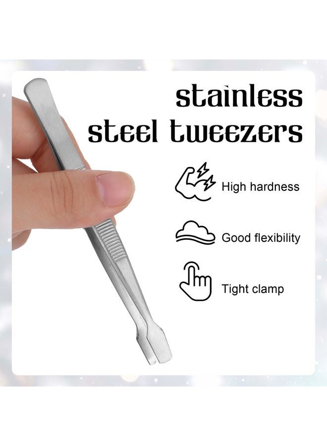 Salbsever 2 Pcs Stamp Tweezers Tongs Stainless Steel Collecting Supplies Philately Stamps Collector Tools Flat Wide Tip Precision For Stamps, Documents, Photo Development - Image 5