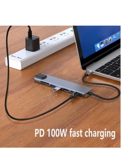 Generic 8 in 1 USB Type C Hub, 4K@30Hz, 2.0 3.0 Port, Ethernet, PD100W Charging, SD TF Card Reader, Compatible with USB Laptops and Other Devices, 8 in 1  - Image 3