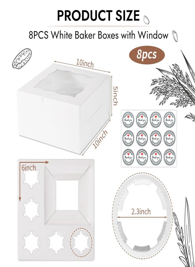JCD 8pcs 1+2 Cupcake paper box Perfect for Bento Box Cake and Cupcakes, Bento Cake and Cupcake Boxes Combo, 8 Sets: Cupcake and Bento Cake Boxes Fit 2 Regular Cupcakes and Mini Cake. (1+5/8pcs) - Image 2