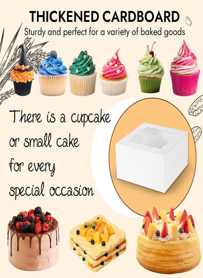 JCD 8pcs 1+2 Cupcake paper box Perfect for Bento Box Cake and Cupcakes, Bento Cake and Cupcake Boxes Combo, 8 Sets: Cupcake and Bento Cake Boxes Fit 2 Regular Cupcakes and Mini Cake. (1+5/8pcs) - Image 5