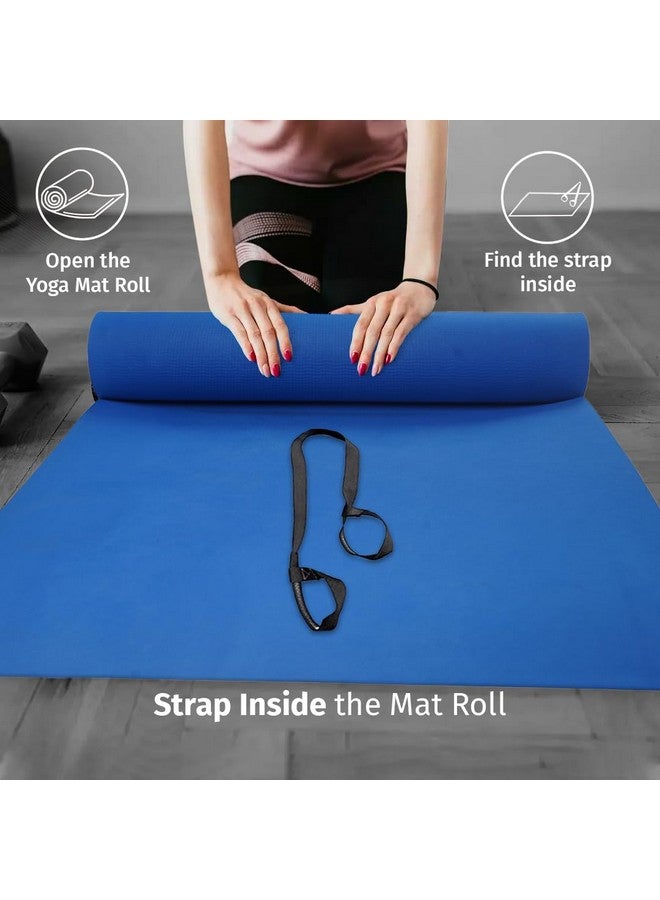 Vifitkit Yoga mat for Women, Yoga Mat for Men, Exercise Mat for Home Workout, Anti Slip Yoga Mat Workout, Yoga Mat For Kids, Gym Mat for Workout at Home with Strap (Blue, 4mm) - Image 2