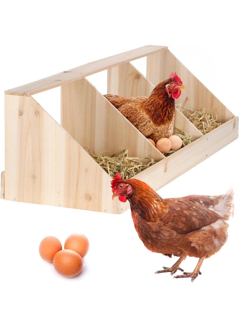 Nosiny Nosiny Triple Nesting Boxes Wood Chicken Nesting Box 3 Compartment Room Hen Chicken Laying Boxes Versatile Use Easy Assemble for Duck Poultry 374 x 128 x 112 Inch Brown  - Image 1