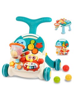 HUANGER Stand Learning Walker for Baby Boy and Girl, 2 in 1 Baby Push Walker with Educational Activity Center, Musick Learning Toys Gift for Infant Toddlers Kids  - Image 1