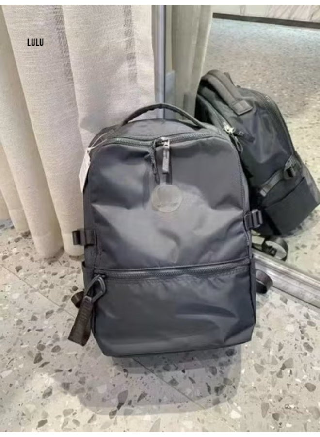 lulu New Crew 22L Backpack - Lightweight Water-Resistant Nylon, 16-Inch Laptop Compartment, Multi-Compartment Organization for Commuting Travel Fitness
