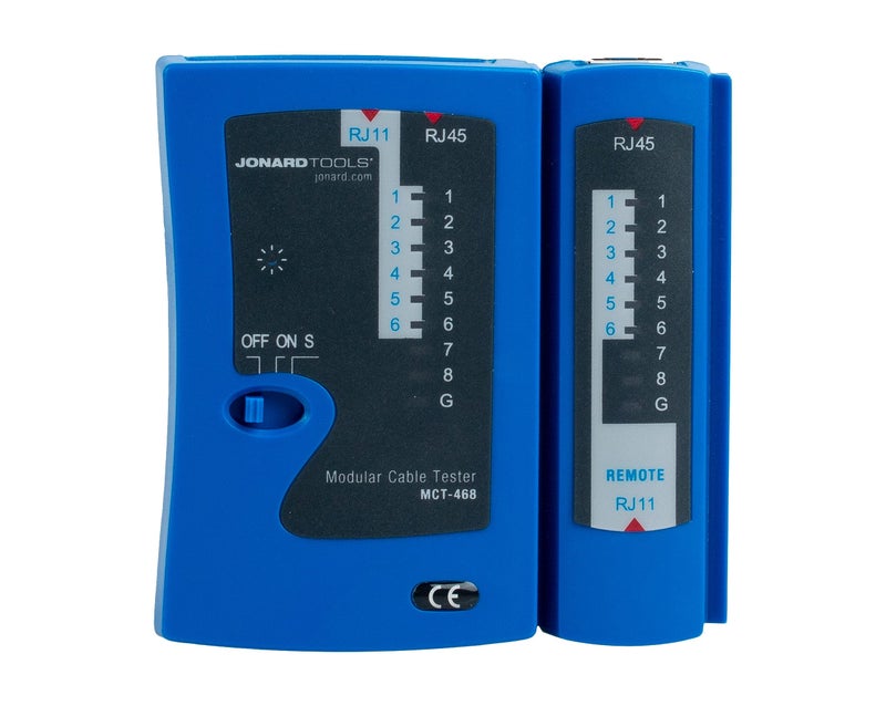 Jonard Tools MCT-468 Modular Cable Tester for RJ45, RJ12, and RJ11 Phone Line Cables - Image 1