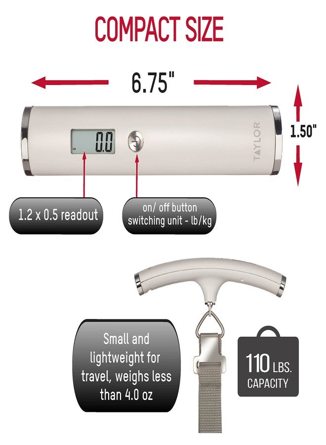 Taylor Ultra Light Digital Luggage Scale, White, Universal - Image 2