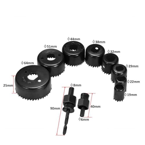 Inditrust New 11pcs Hole Saw Drill Bit Woodworking Cutter Hole Saw Cutting Set Core Drill Bit Wood Metal Drilling (19-64mm) - Image 5